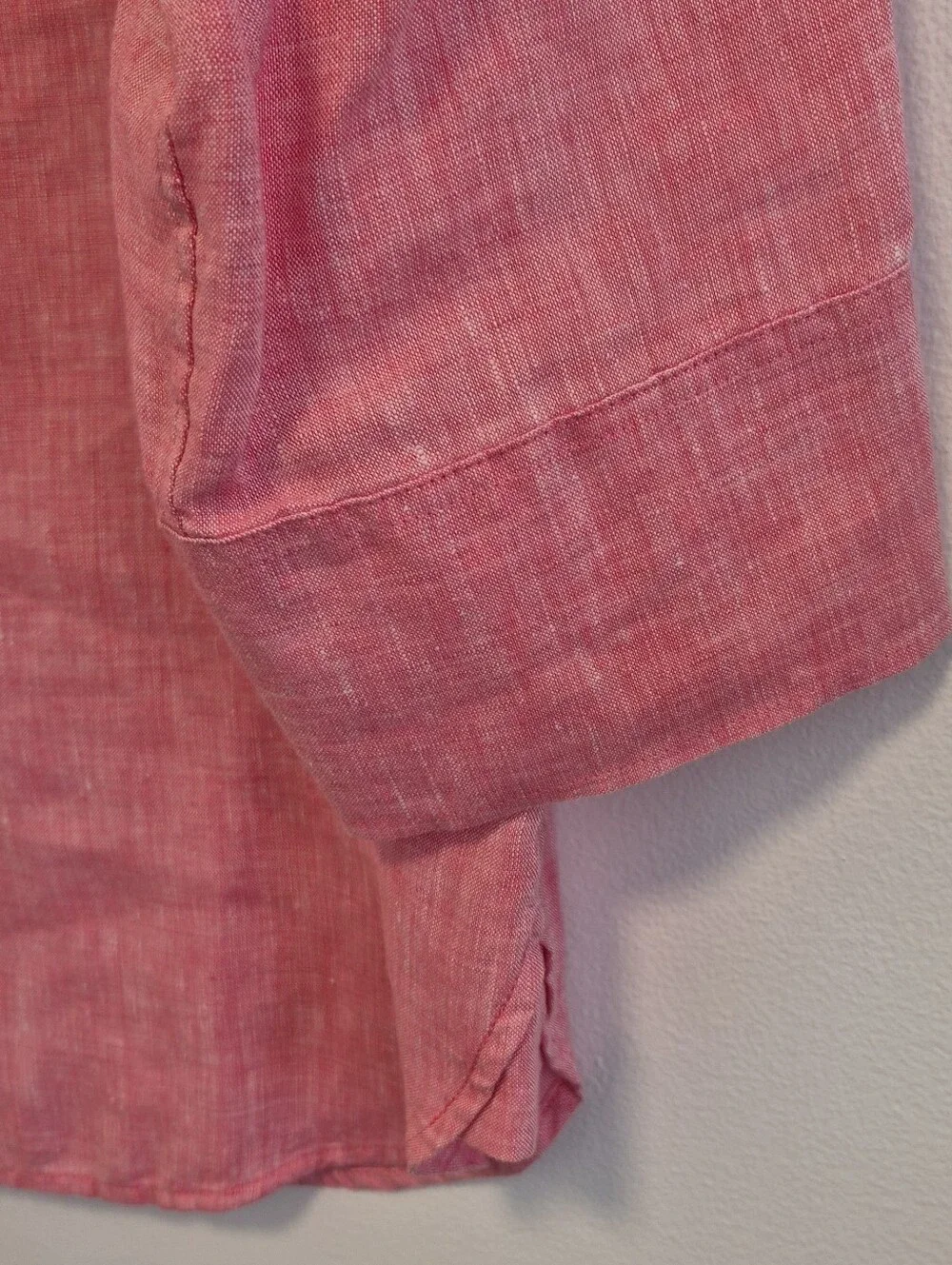 Hinson Wu 100% Linen Button Up Shirt Coral Pink Luxe Linen Women's Sz 10 - Picture 5 of 12